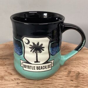 🟢 Vintage Ceramic Crafted “Myrtle Beach, SC” Souvenir Coffee Beverage Mug / Cup